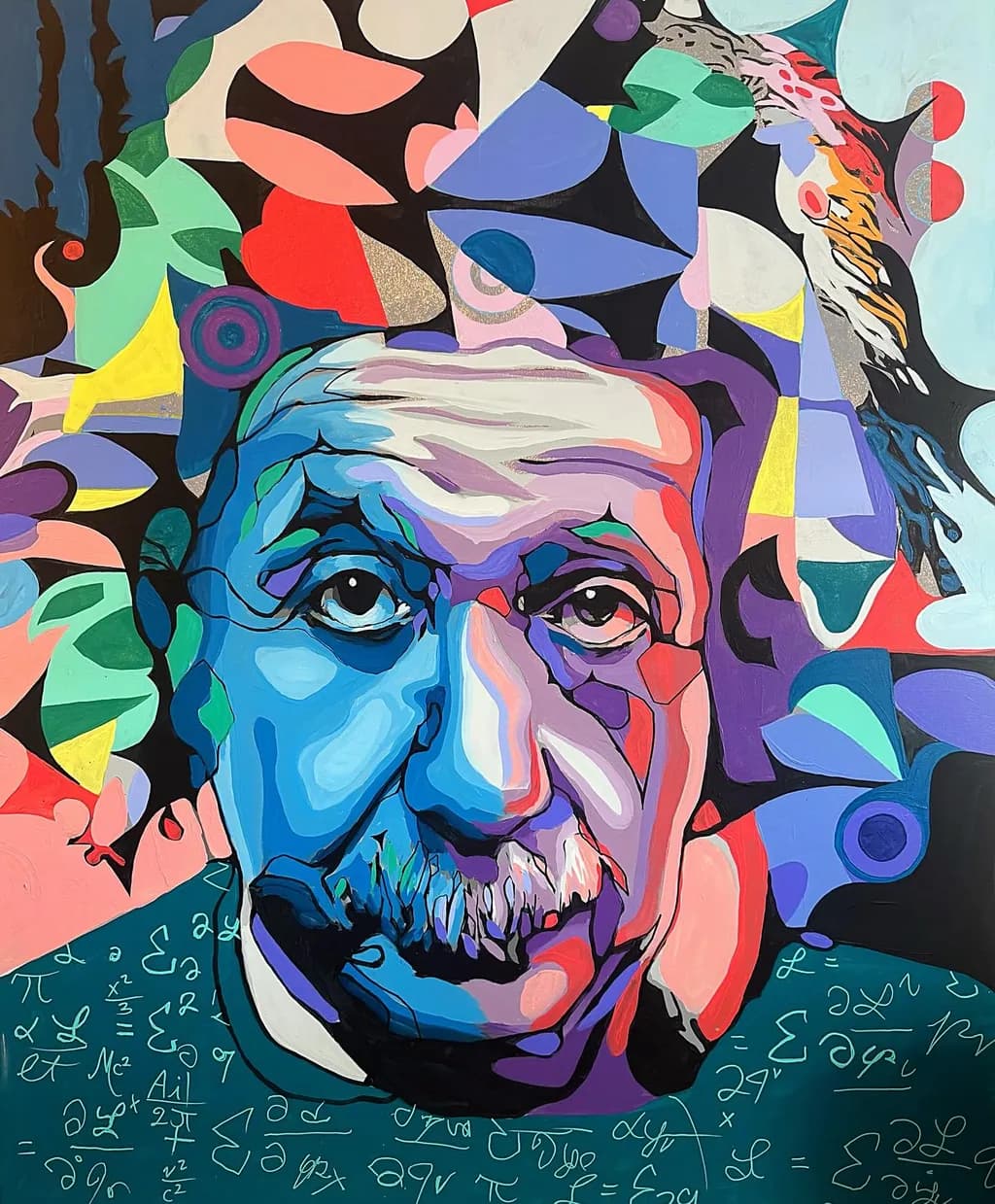 Whispers of Genius: A Colorful Tribute to Einstein's Mind