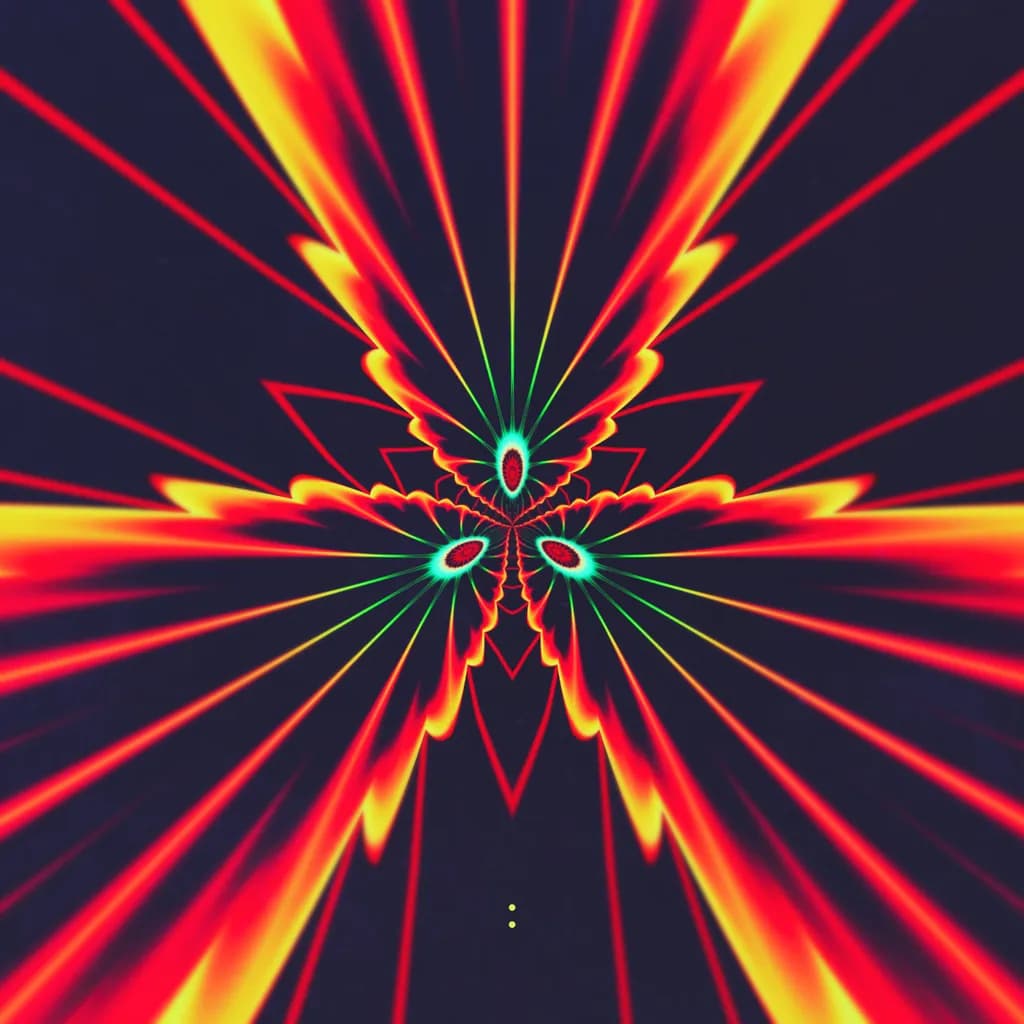 Radiant Fractal Symphony: A Dance of Light and Color in Abstract Art