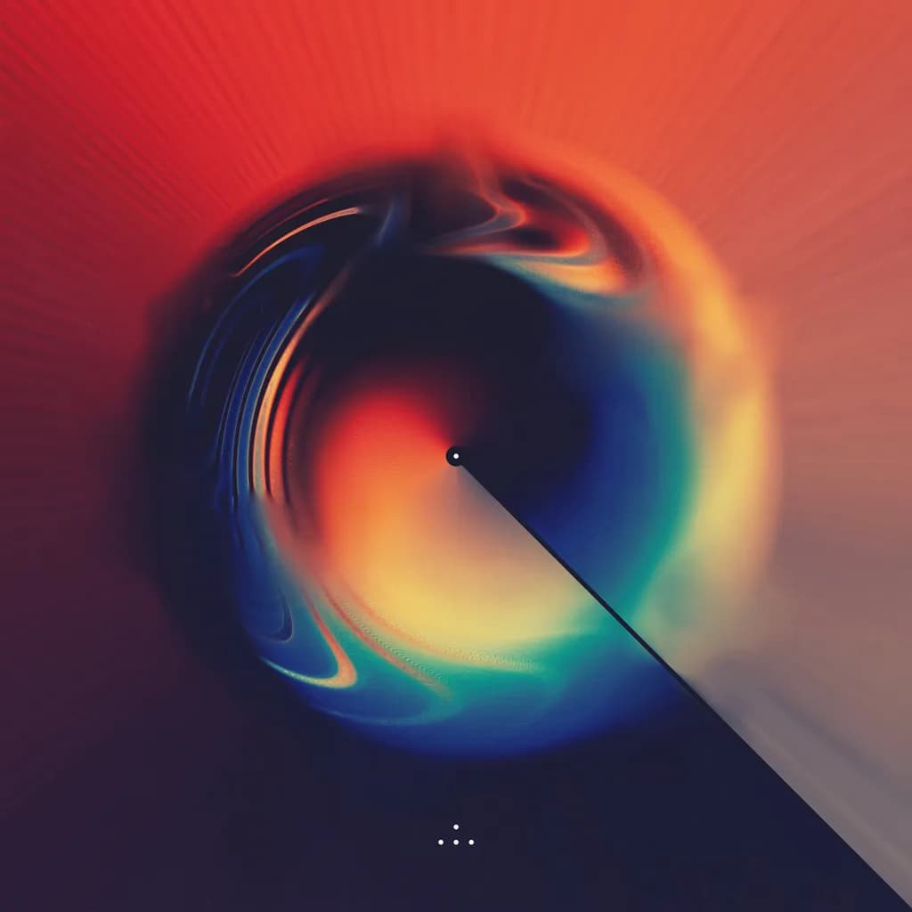 Ethereal Whirl: A Dance of Color and Light in Abstract Form