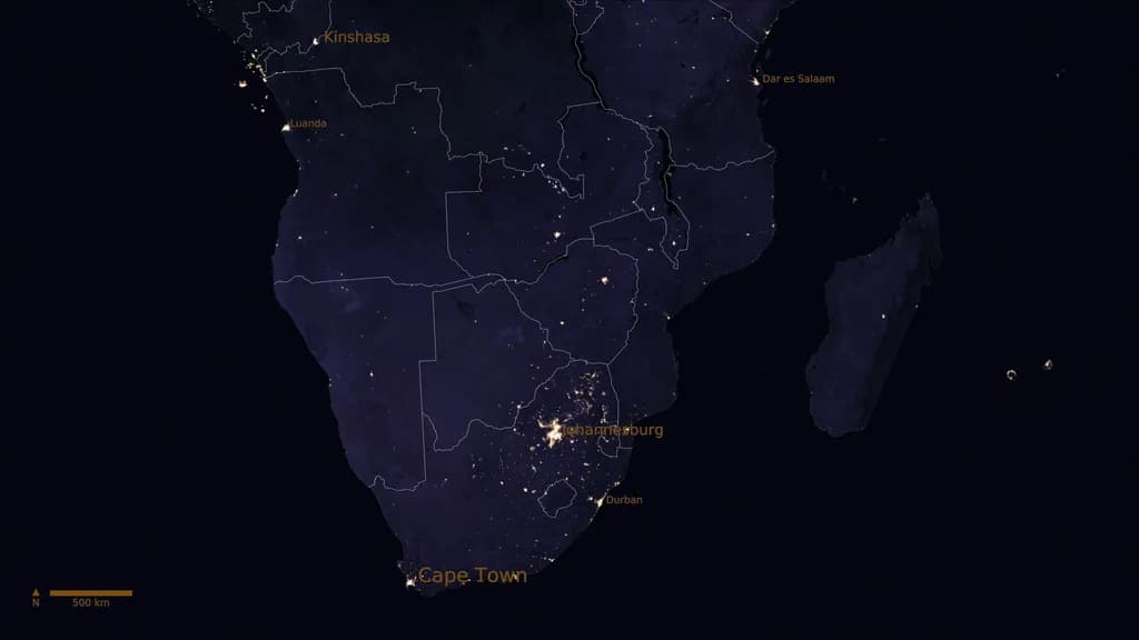 Illuminated Africa: A Nighttime Map of Cities and Geography