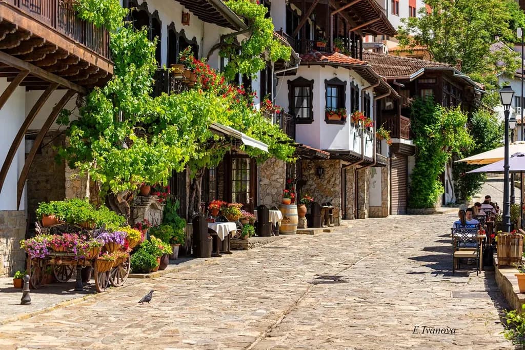 Charming Cobblestone Street: A Serene Escape into Timeless Beauty